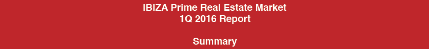 IBIZA Prime Real Estate Market 1Q 2016 Report Summary
