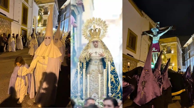 Dalt Vila UNESCO World Heritage site cobbled streets in Ibiza at Easter.