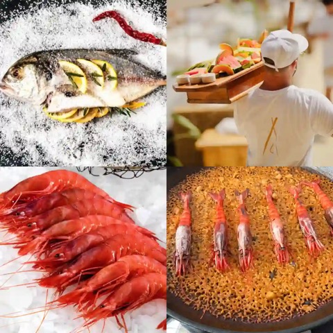  Fresh Mediterranean fish dish served at an exclusive seaside restaurant in Ibiza.