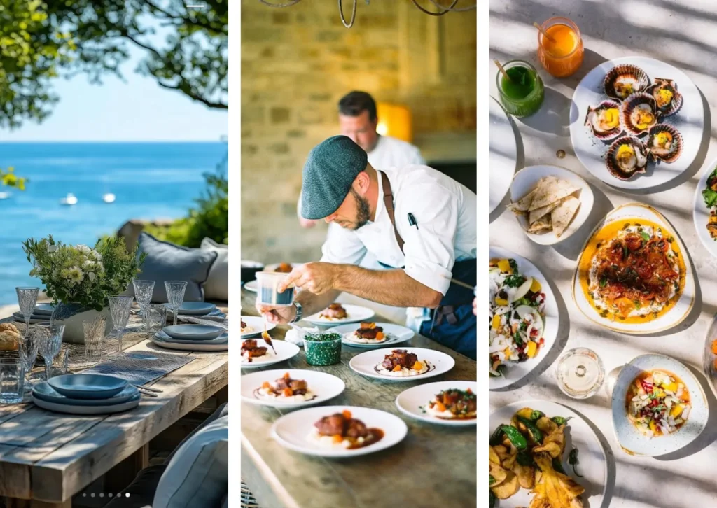 Professional private chef preparing a gourmet dinner in an Ibiza holiday

