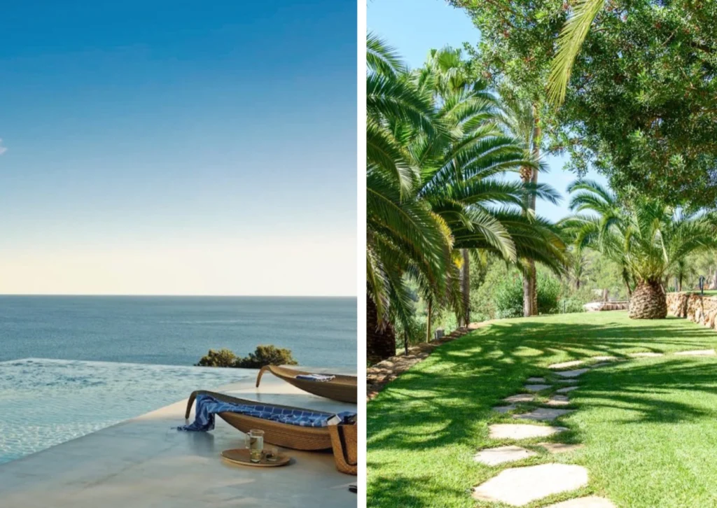 Private villa in Ibiza with sea view pool and lush garden for post-event relaxation