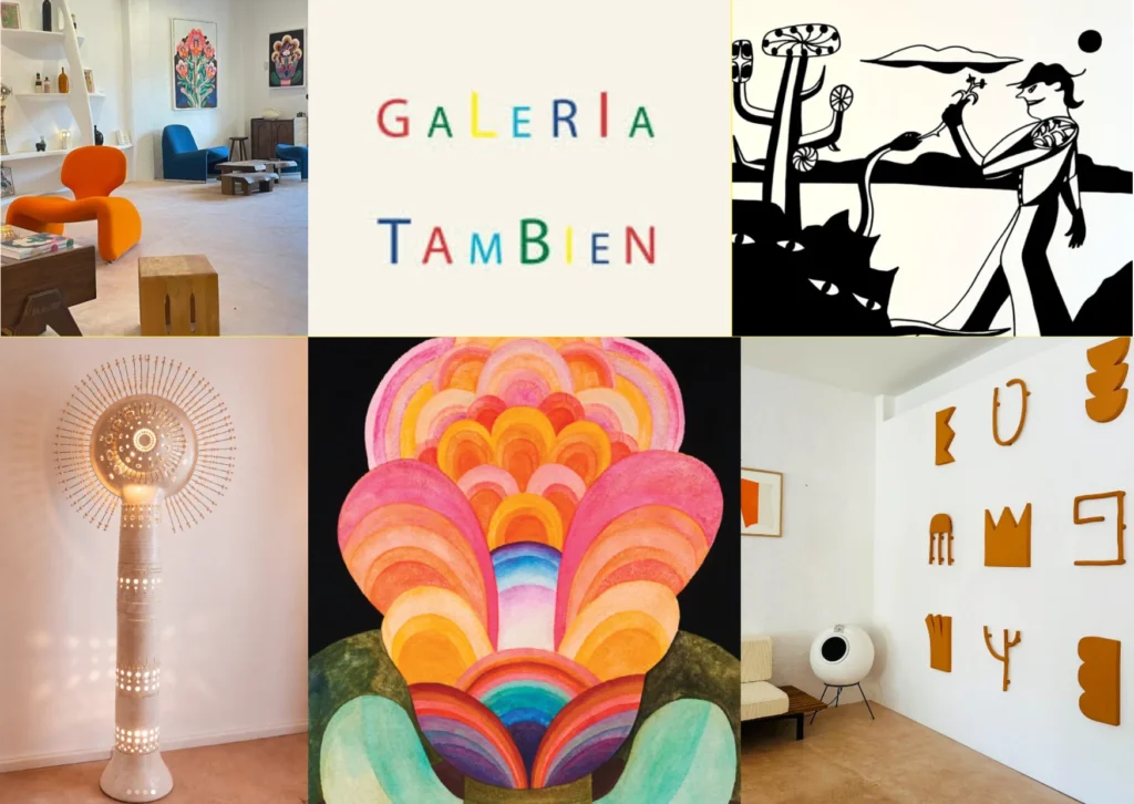 Mid century furniture and contemporary art at Galeria Tambien